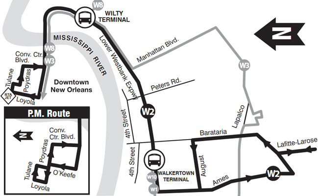 Walkertown Terminal to CBD map